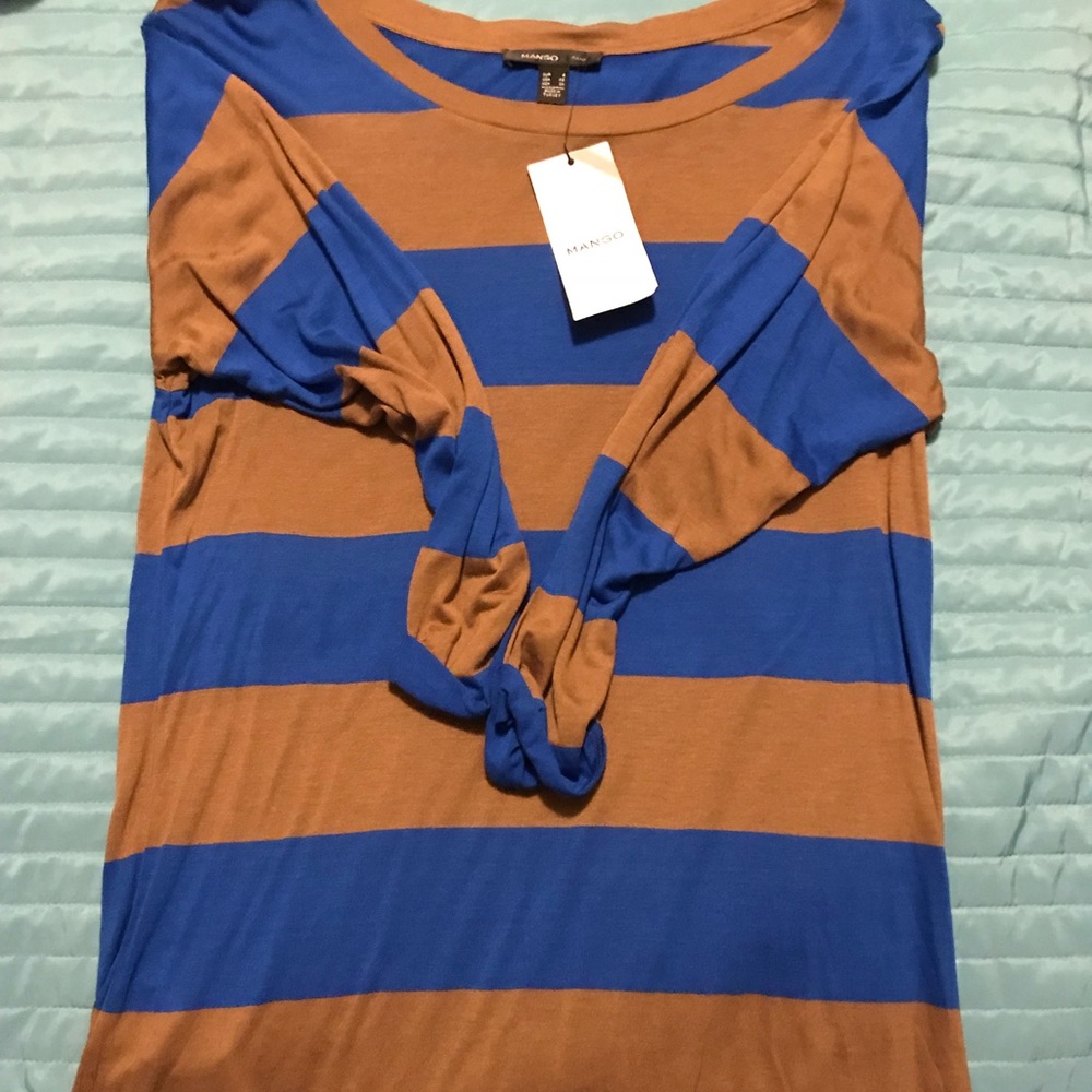 NWT Mango Strip Tee